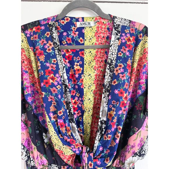 AMUR NYLA TIE FRONT FLORAL DRESS - Picture 7 of 9